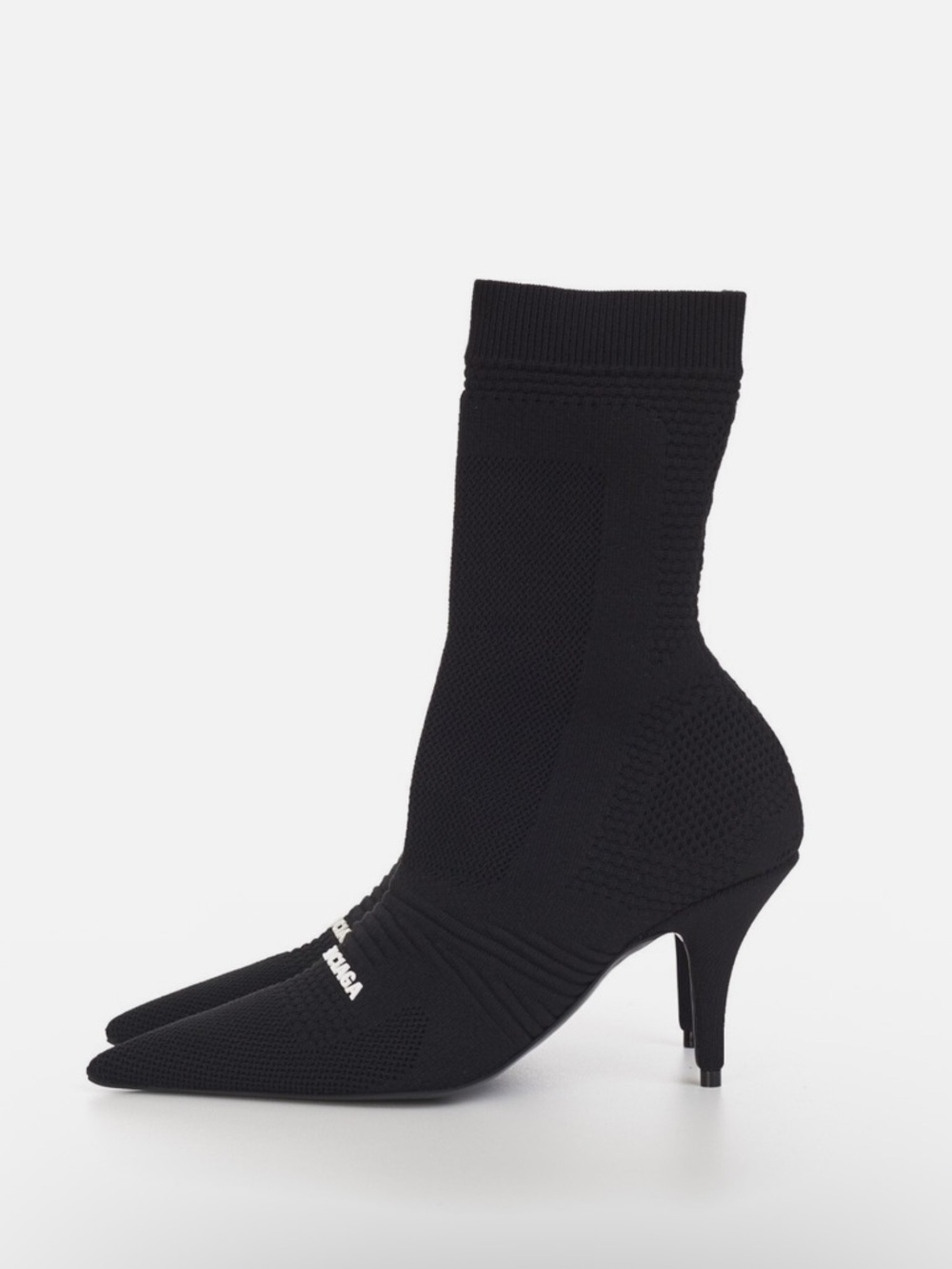 Balenciaga Black Knit Sock Stiletto Ankle Boots - Picture 4 of 10